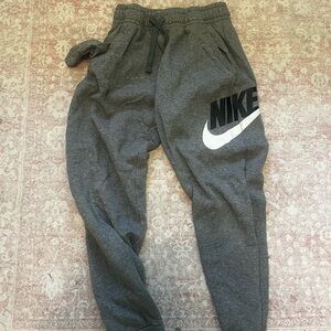 Nike Kids Charcoal Gray Logo Joggers
